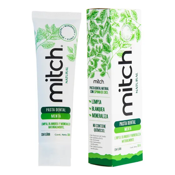 Pasta Dental Natural Mitch De Menta 150gr Limpieza Sin Flúor