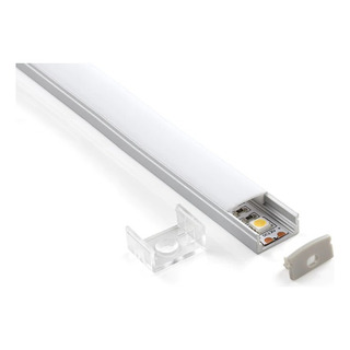 Pack 6x: Perfil De Aluminio De Sobreponer Para Tira De Led Luz Satinado Pack 6x: Perfil De Aluminio De Sobreponer Para Tira De Led Luz Satinado