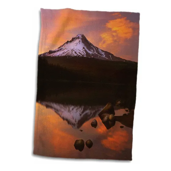 Toalla Mano Oregon Mt Hood Lago Trillium Al Atardecer Bja