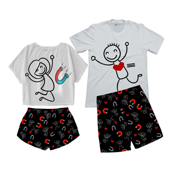 Pijama Pareja Novios San Valentin Regalo Match Set Duo X2
