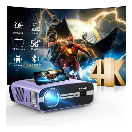 Proyector Led 2 4k Luz Diurna Para Juego Cine Casa 5g Wifi 6