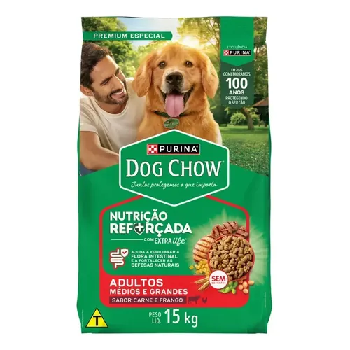 Dog Chow extra life cães adultos Porte pequeno carne frango e