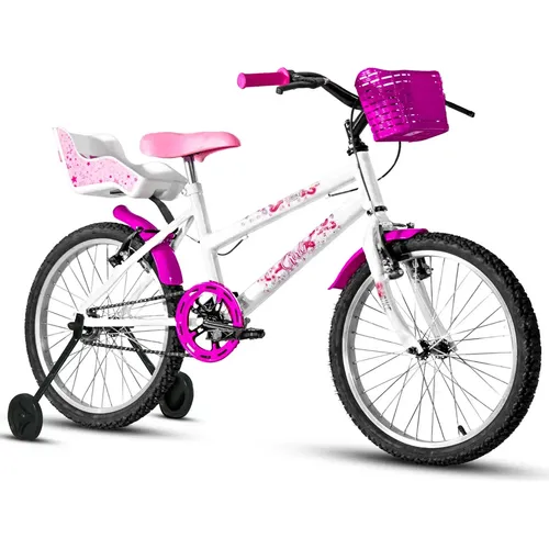 Bicicleta Infantil Pro-X Zoe Aro 20 Com Cestinha e Cadeirinha