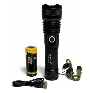 Lanterna Led Tática B-max P50 Potente T9 Recarregável