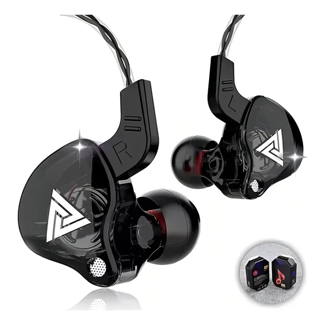 Auriculares In-Ear Gamer Qkz Ak6 Con Micrófono Color Negro