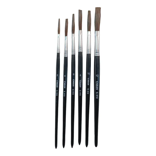 Set Pinceles Casan Letrista Filete 610 Chato 6un 