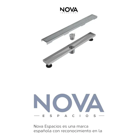Nova Rejilla Desagüe Centro Piso Perforado 80cm Cromada