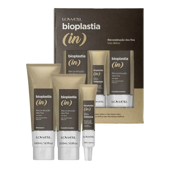 Kit Bioplastia In Shampoo Condicionador Mascara Lowell Full
