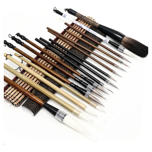 Set De 16 Pinceles Kanji Para Arte Japonés Y Chino