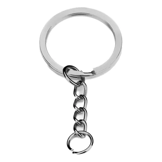 Argola Italiana Chaveiro Corrente 25mm Elo 8mm 50 Pçs Níquel Cor Prata