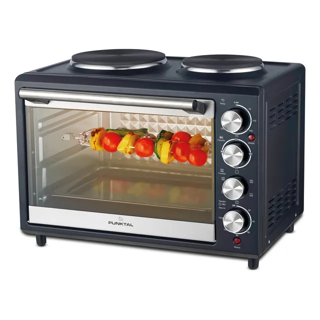 Horno Electrico Punktal Pk-51 He 48 Lts 2 Discos Conveccion Color Negro