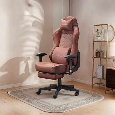 Silla Gamer Premium Reclinable Con Reposapies Power Roja Rojo