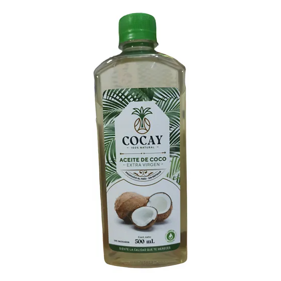 Aceite De Coco Cocay Extra Virgen Prensado En Frio Sin Refin