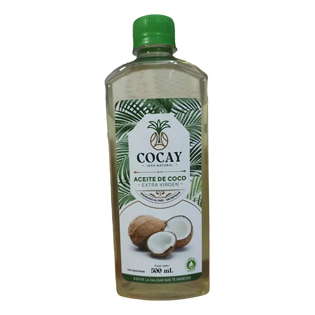 Aceite De Coco Cocay Extra Virgen Prensado En Frio Sin Refin