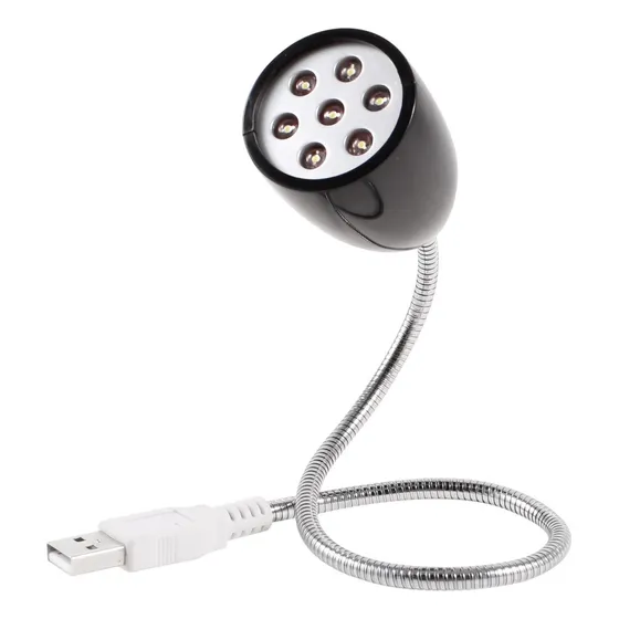 Lampara Luz Led Cuello Cisne Flexible Usb 2.0 38 Cm Largo Pc