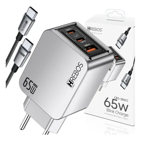 Kit Carregador 65w Gan Usb C Power Delivery Para Power Bank