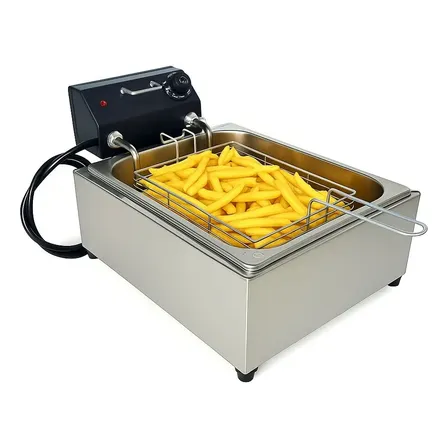 Fritadeira Eletrica Industrial 5l Aço Inox 110v 220v Inox 110v
