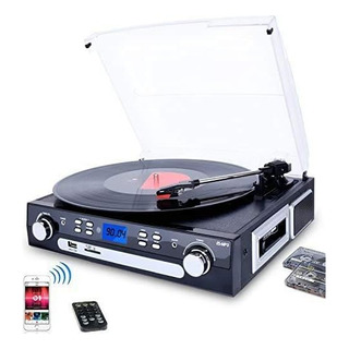 Tocadiscos Digitnow, Bluetooth / Usb / Sd, 3 Marchas, Negro Tocadiscos Digitnow, Bluetooth / Usb / Sd, 3 Marchas, Negro