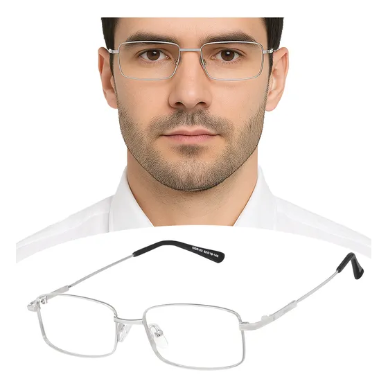 Armação Titanium Oculos Grau Masculino Ogr-3 Aro Fechado