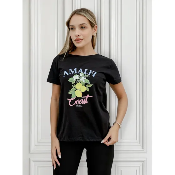 Remera Kori Mujer Algodón Clasica Estampada Limones