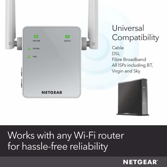 Netgear Uks Ac Wifi Range Extender -port Wall-plug