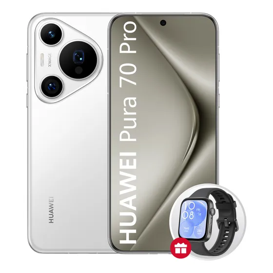 Celular Huawei Pura 70 Pro 12 + 512 GB Blanco + Watch Fit 3