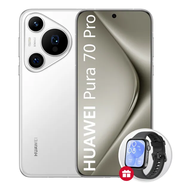 Celular Huawei Pura 70 Pro 12 + 512 GB Blanco + Watch Fit 3