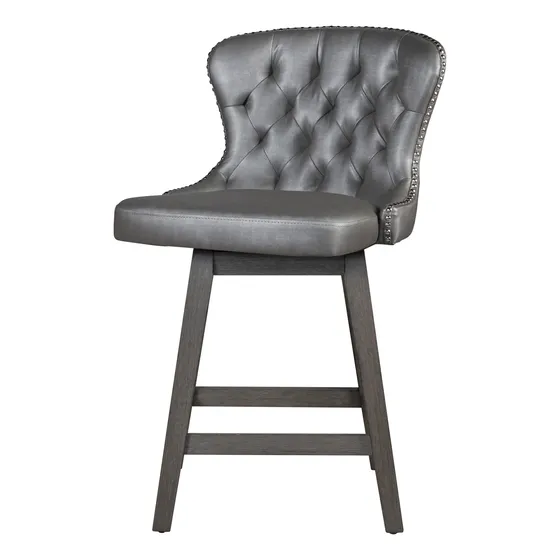 Taburete Giratorio Madera Para Mostrador Altura Cepillo Gris