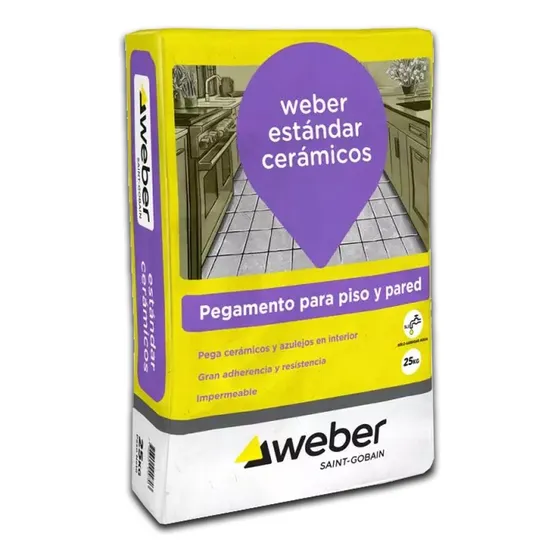 Pegamento Weber Estandar Impermeable Bolsa X 25kg