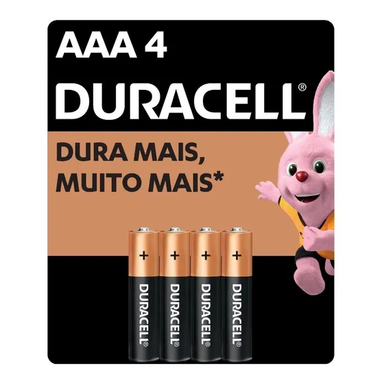 Pilha Alcalina Aaa Palito Duracell Com 4 Unidades
