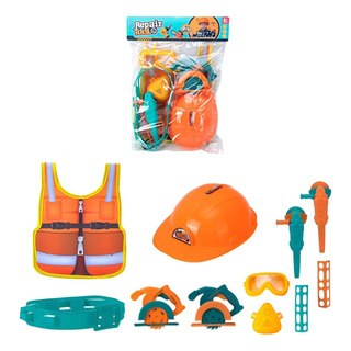 Kit Herramientas Juguete Disfraz Obrero Construcción Niños Kit Herramientas Juguete Disfraz Obrero Construcción Niños