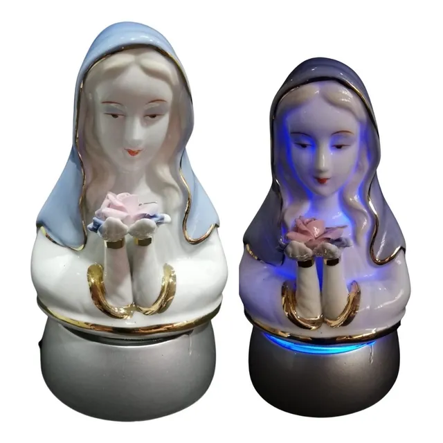 Virgen Maria Y Jesús Led Luz Decoración Imagen 850 Mazugi