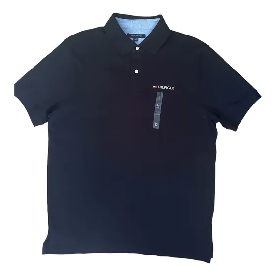 Camiseta Tipo Polo Tommy Hilfiger Hombre F082 Talla M Negro