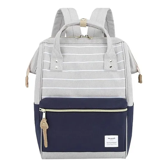 Mochila urbana Himawari9001 color gris/azul diseño rayas 19L