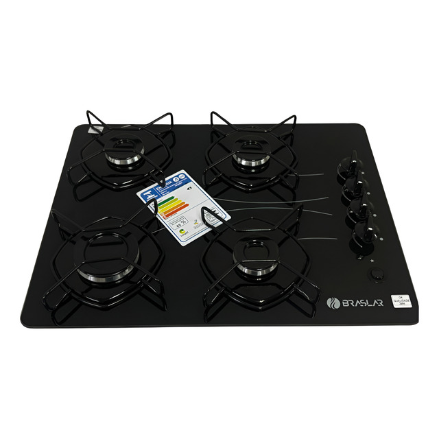 Cooktop Braslar Pop Gás 4 Bocas Mesa Vidro - Cor Preto Cooktop Braslar Pop Gás 4 Bocas Mesa Vidro - Cor Preto