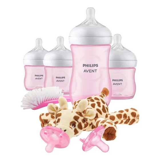 Avent Set Recién Nacido Natural Biberones Rosas