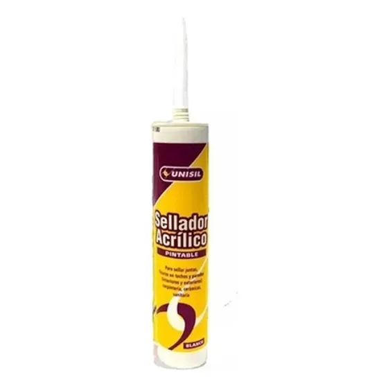 Sellador Acrilico Blanco Pintable Unisil 550grs
