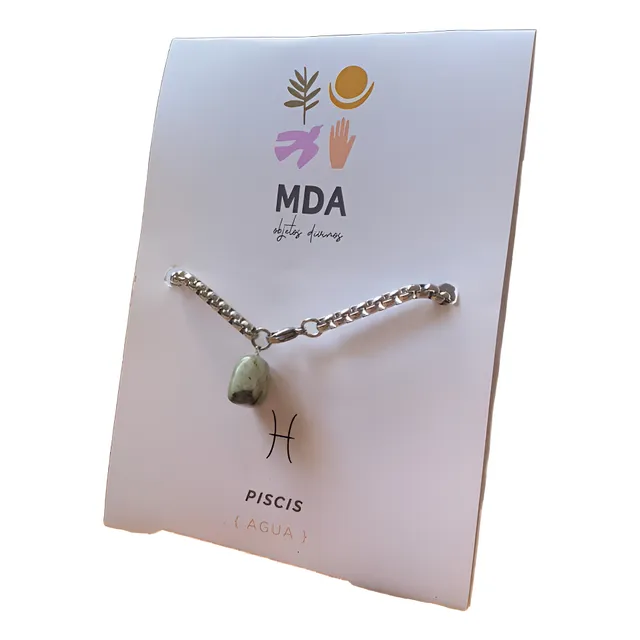 Pulsera Piscis, Piedra Labradorita O Aguamarina