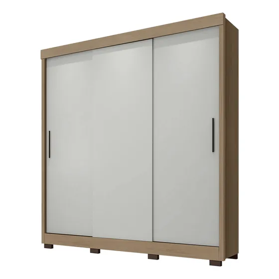 Ropero Placard 3 Puertas Corredizas Mdp Espacioso Castaño/offwhite LG Amoblamientos