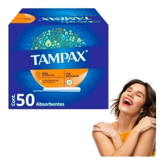 Tampones Súper Plus Con Aplicador Tampax 50 Piezas