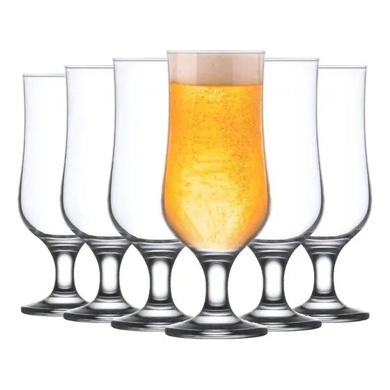 Jogo 6 Taça Vidro Copo Cerveja Chopp Drinks Pasabahce 385ml Cor Trasparente