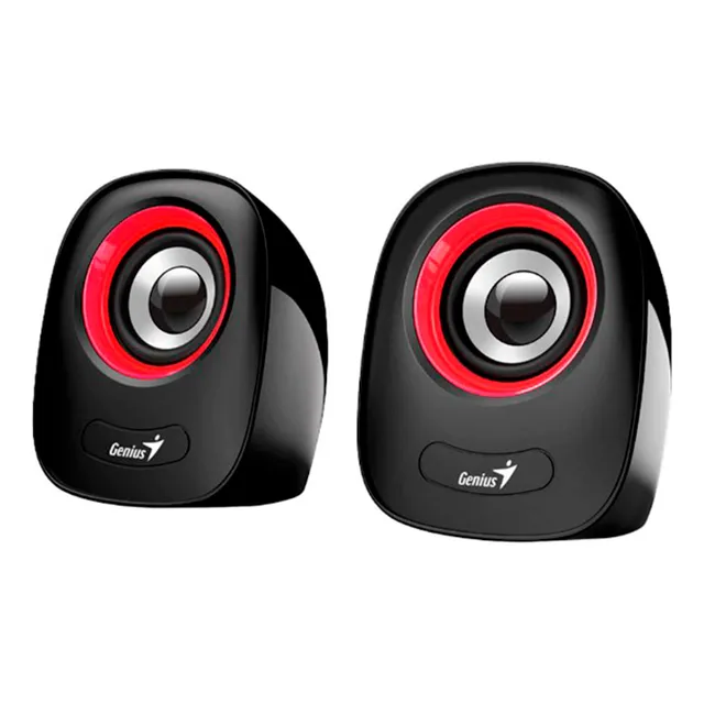 Parlante Genius Sp-q160 6w Multimedia Stereo Usb 3.5mm Rojo 