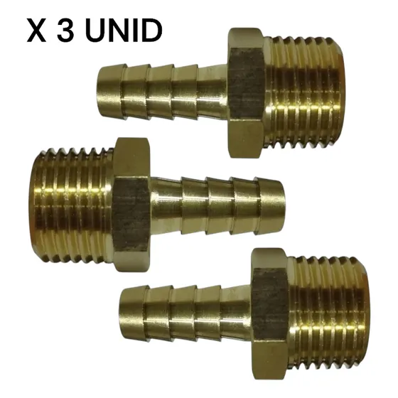 Conexión Manguera 3/8 Espiga A 1/2 Npt Macho Precio X 3 Unid