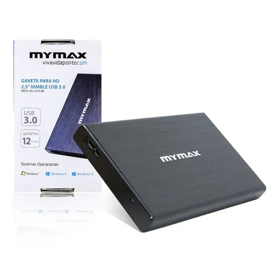Gaveta Hd Case Externo 2.5 Nimble Usb 3.0 Alumínio Preto Sata Led Hdd Ssd Barato Pequeno Robusto Portátil Ps4 Xbox K755y