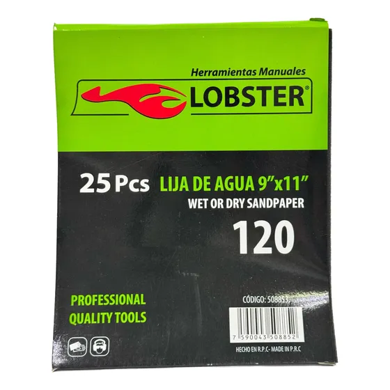 Lija De Agua Grano 120 - Marca Lobster