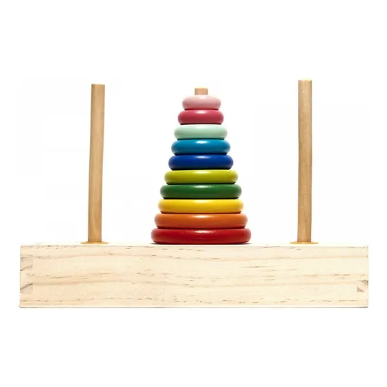 Juguete Torre De Hanoi, Madera, Estrategia Educativo Niños