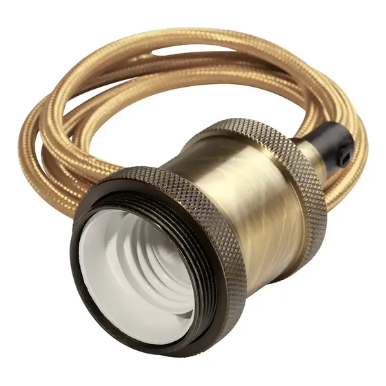 Lampara Colgante Vintage E27 Rústica QatarShop Dorada Metal Techo 60W