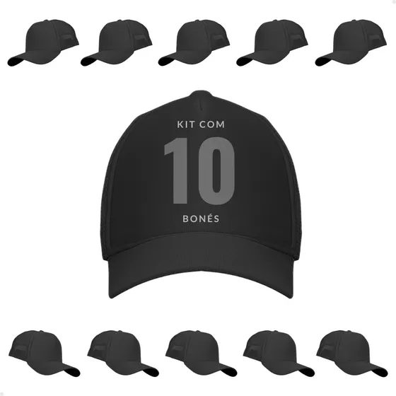 Kit 10 Boné Liso Aba Curva Telinha Sublimaçao Bordar        