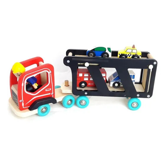 Juguete Camión Remolque Madera Niños Remolque Multicolor
