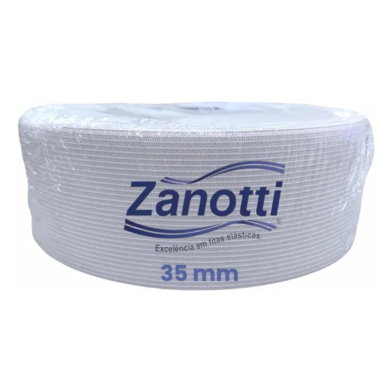 Elástico 3,5 Cm Branco Zanotti Jaraguá Rolo Com 25 Metros